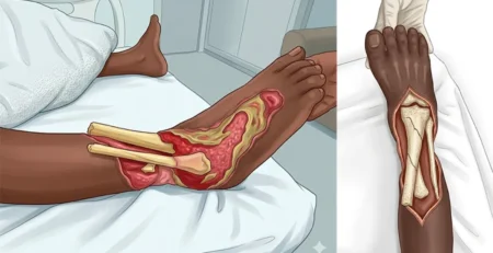 Reconstruction d'une perte osseuse du tibia par la méthode d’Ilizarov